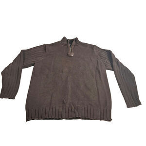 VTG 90's Polo Jeans Co. Ralph Lauren Cable Knit Ribbed 1/4 Zip Sweater Mens XXL